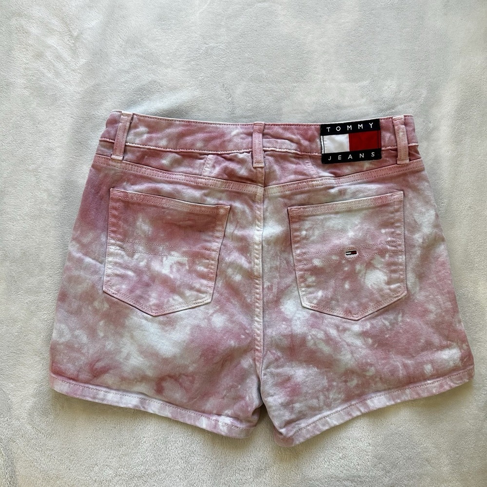 Tommy Hilfiger Women Jean Shorts Jorts Tie Dye Pink Women's Size 8
